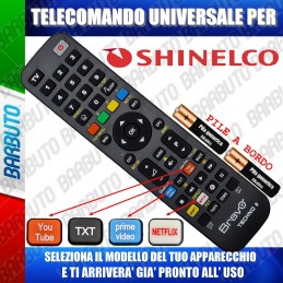 TELECOMANDO UNIVERSALE TECHNO PER SHINELCO SCEGLI IL MODELLO DEL TUO APPARECCHIO DALL'ELENCO E LO RICEVERAI GIA PRONTO.