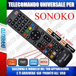 TELECOMANDO UNIVERSALE TECHNO PER SONOKO SCEGLI IL MODELLO DEL TUO APPARECCHIO DALL'ELENCO E LO RICEVERAI GIA PRONTO.