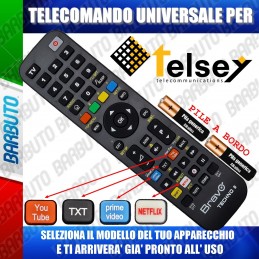 TELECOMANDO UNIVERSALE TECHNO PER TELSEY SCEGLI IL MODELLO DEL TUO APPARECCHIO DALL'ELENCO E LO RICEVERAI GIA PRONTO.