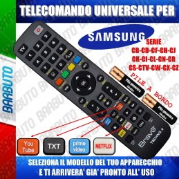 TELECOMANDO UNIVERSALE TECHNO PER SAMSUNG SERIE CB-CD-CF-CH-CJ-CK-CI-CL-CN-CR-CS-CTV-CW-CX-CZ SCEGLI IL TUO MODELLO DALL'ELENCO