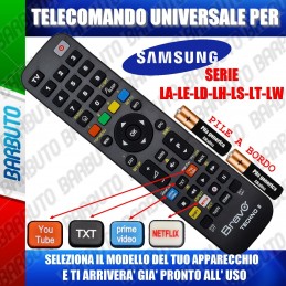 TELECOMANDO UNIVERSALE TECHNO PER SAMSUNG SERIE LA-LE-LD-LH-LS-LT-LW SCEGLI IL TUO MODELLO DALL'ELENCO