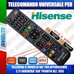 TELECOMANDO UNIVERSALE TECHNO PER HISENSE SCEGLI IL MODELLO DEL TUO APPARECCHIO DALL'ELENCO E LO RICEVERAI GIA PRONTO.