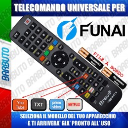 TELECOMANDO UNIVERSALE TECHNO PER FUNAI SCEGLI IL MODELLO DEL TUO APPARECCHIO DALL'ELENCO E LO RICEVERAI GIA PRONTO.