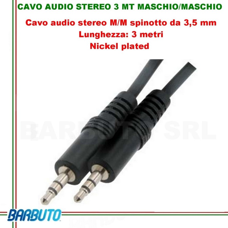 Cavo Audio Stereo Jack 3.5mm Maschio – 2 RCA Maschio, Lunghezza 5m, Per Collegare Smartphone, PC, Tablet A Impianti Hi-Fi E Soundbar