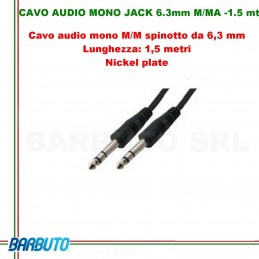 CAVO AUDIO MONO JACK 6.3mm MASCHIO/MASCHIO - 1.5 mt