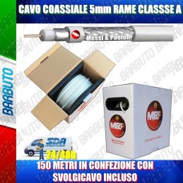 CAVO TV 5mm CLASSE A RAME 150MT PER SAT E TERRESTRE SVOLGICAVO INCLUSO SPEEDY5