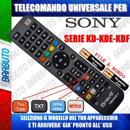 TELECOMANDO UNIVERSALE TECHNO PER SONY  SERIE KD-KDE-KDF SCEGLI IL TUO MODELLO DALL'ELENCO