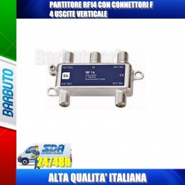 PARTITORE RF14 CON CONNETTORI F 4 USCITE VERTICALE