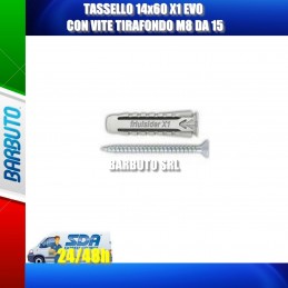 TASSELLO 14x60 X1 EVO CON VITE TIRAFONDO M8 DA 15