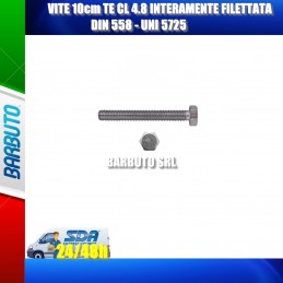 VITE 10cm TE CL 4.8 INTERAMENTE FILETTATA - DIN 558 - UNI 5725