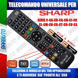 TELECOMANDO UNIVERSALE TECHNO PER SHARP SERIE C-CA-CD-CG-CH-CJ-CK-CL-CM-CN-CR-CT-CU-CV-CX SCEGLI IL TUO MODELLO DALL'ELENCO