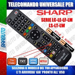 TELECOMANDO UNIVERSALE TECHNO PER SHARP SERIE LC-LE-LF-LM-LS-LT-LW SCEGLI IL TUO MODELLO DALL'ELENCO