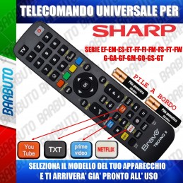 TELECOMANDO UNIVERSALE TECHNO PER SHARP EF-EM-ES-ET-FF-FI-FM-FS-FT-FW-G-GA-GF-GM-GQ-GS-GT SCEGLI IL TUO MODELLO DALL'ELENCO