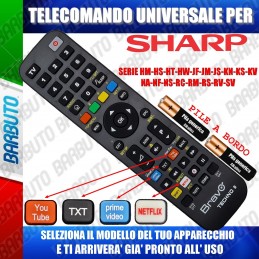 TELECOMANDO UNIVERSALE TECHNO PER SHARP HM-HS-HT-HW-JF-JM-JS-KN-KS-KV-NA-NF-NS-RC-RM-RS-RV-SV SCEGLI IL TUO MODELLO DALL'ELENCO