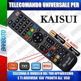 TELECOMANDO UNIVERSALE TECHNO PER KAISUI SCEGLI IL MODELLO DEL TUO APPARECCHIO DALL'ELENCO E LO RICEVERAI GIA PRONTO.