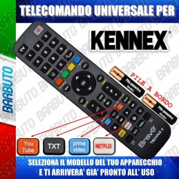 TELECOMANDO UNIVERSALE TECHNO PER KENNEX SCEGLI IL MODELLO DEL TUO APPARECCHIO DALL'ELENCO E LO RICEVERAI GIA PRONTO.