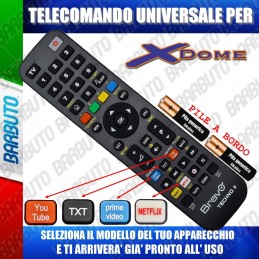 TELECOMANDO UNIVERSALE TECHNO PER XDOME SCEGLI IL MODELLO DEL TUO APPARECCHIO DALL'ELENCO E LO RICEVERAI GIA PRONTO.