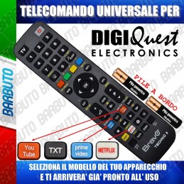 TELECOMANDO UNIVERSALE TECHNO PER DIGIQUEST SCEGLI IL MODELLO DEL TUO APPARECCHIO DALL'ELENCO E LO RICEVERAI GIA PRONTO.