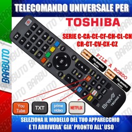 TELECOMANDO UNIVERSALE TECHNO PER TOSHIBA SERIE C-CA-CE-CF-CH-CL-CN-CR-CT-CV-CX-CZ SCEGLI IL TUO MODELLO DALL'ELENCO