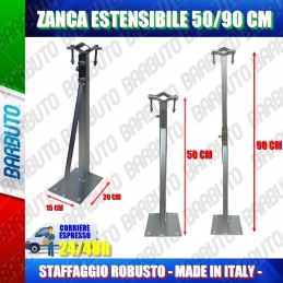 ZANCA  50/90 CM TELESCOPICA REGOLABILE,STAFFA X ANTENNA-MADE IN ITALY