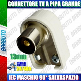CONNETTORE TV A PIPA GRANDE IEC 13mm MASCHIO 90° SALVASPAZIO