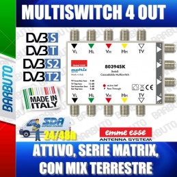 MULTISWITCH 5x5x4 USCITE ATTIVO SERIE COMPACT MIX TERRESTRE COD. 80394SK EMMESSE