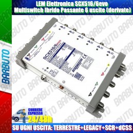 LEM Elettronica SCX516/6evo Multiswitch Ibrido Passante 6 uscite dCSS (derivate)