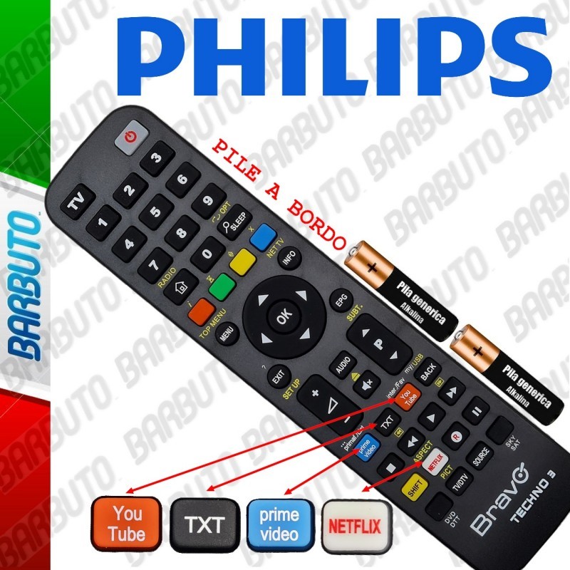 Telecomando compatibile PHILIPS seleziona il tuo modello arriverà pronto!