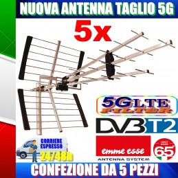 5 PEZZI DI ANTENNA DIGITALE TERRESTRE UHF DVB-T2 EMMEESSE 30dB LTE 35 ELEMENTI
