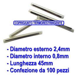 100 Tubetti termorestringenti Giunto Fibra Ottica D.(int.0,8-est.2,4mm) x L.45mm