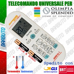 SUPER TELECOMANDO PER CLIMATIZZATORI OLIMPIA SPLENDID CON TERMOMETRO INTERNO E BATTERIE INCLUSE