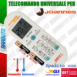 TELECOMANDO UNIVERSALE PER CLIMATIZZATORE / CONDIZIONATORE JOANNES CON PILE