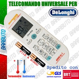 TELECOMANDO UNIVERSALE PER CLIMATIZZATORE CONDIZIONATORE DELONGHI CON PILE