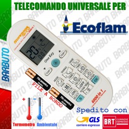 TELECOMANDO UNIVERSALE PER CLIMATIZZATORE CONDIZIONATORE ECOFLAM CON PILE