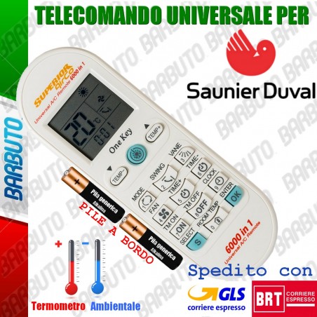 TELECOMANDO UNIVERSALE PER CLIMATIZZATORE CONDIZIONATORE SAUNIER DUVAL telecomando-universale-per-climatizzatore-condizionatore-saunier-duval