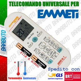 TELECOMANDO UNIVERSALE PER CLIMATIZZATORE / CONDIZIONATORE EMMETI CON PILE