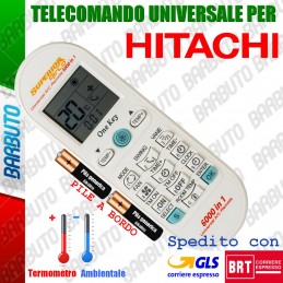 TELECOMANDO UNIVERSALE PER CLIMATIZZATORE / CONDIZIONATORE HITACHI CON PILE