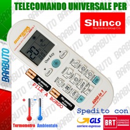 TELECOMANDO UNIVERSALE PER CLIMATIZZATORE / CONDIZIONATORE SHINCO CON PILE