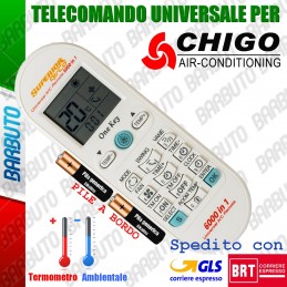 TELECOMANDO UNIVERSALE PER CLIMATIZZATORE / CONDIZIONATORE CHIGO CON PILE