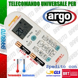 TELECOMANDO UNIVERSALE PER CLIMATIZZATORE CONDIZIONATORE ARGO BATTERIE INCLUSE