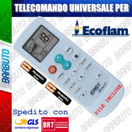 TELECOMANDO UNIVERSALE PER CLIMATIZZATORE CONDIZIONATORE ECOFLAM