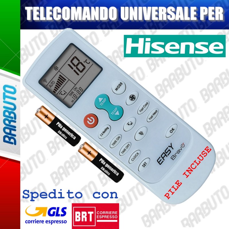 TELECOMANDO UNIVERSALE PER CLIMATIZZATORE CONDIZIONATORE HISENSE