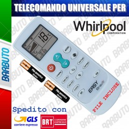 TELECOMANDO UNIVERSALE PER CLIMATIZZATORE CONDIZIONATORE WHIRLPOOL