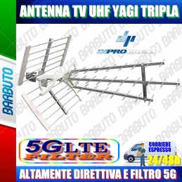 ANTENNA PER TV DIGITALE TERRESTRE UHF YAGI TRIPLA DIRETTIVA ANTI 5G