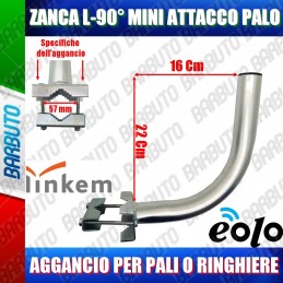 SUPPORTO CURVO 90° AD L MINI ATTACCO A PALO O RINGHIERA PER LINKEM - EOLO - SAT 