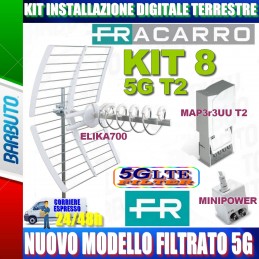 FRACARRO KIT 8 5G T2 CON ELIKA700 + MAP3r3UU T2 + MINIPOWER 12P COD 217974