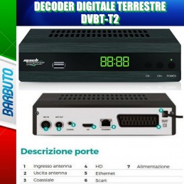 DECODER DIGITALE TERRESTRE T2 HEVC h.265 HD DVB/T2 MACHPOWER TV-DVBT2