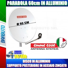 PARABOLA 60 CM IN ALLUMINIO EMMEESSE ANTENNA SATELLITARE SUPPORTO POST. ACCIAIO