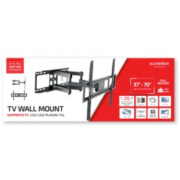 SUPPORTO TV PARETE MOBILE 3 SNODI EXTRA SLIM DA 37 A 70 POLLICI MAX 40 KG