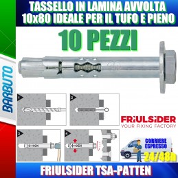 10 TASSELLI FRIULSIDER TSA-PATTEN 10x80 IDEALE PER IL TUFO E PIENO